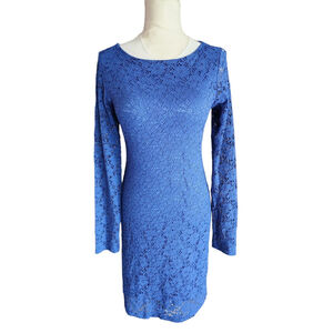 Rosebud Royal Blue Cut-out Back Lace Cocktail Party Formal Dress Women's M